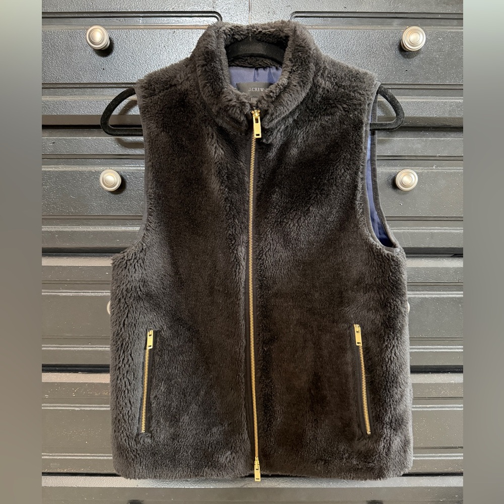 J Crew faux fur vest